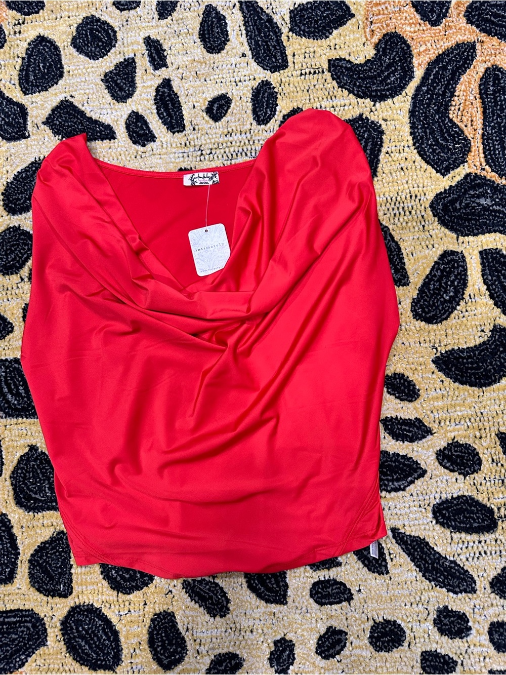 Free People Red Draped Cowl Camisole